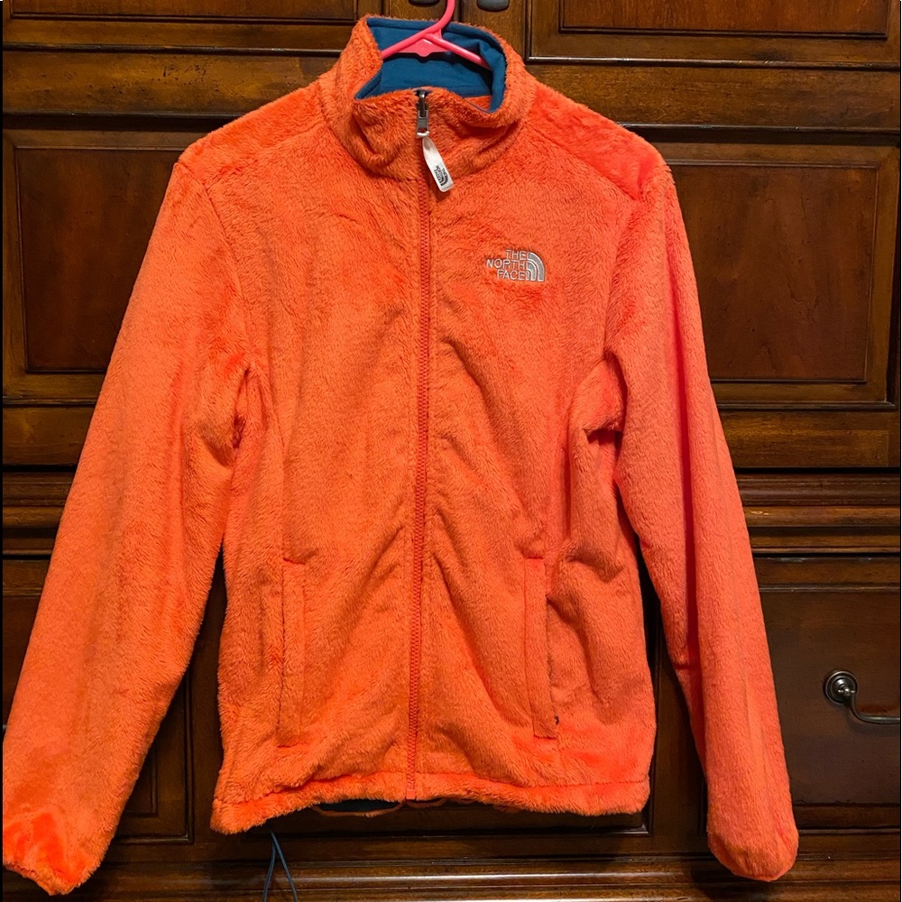 North Face fuzzy zip up jacket